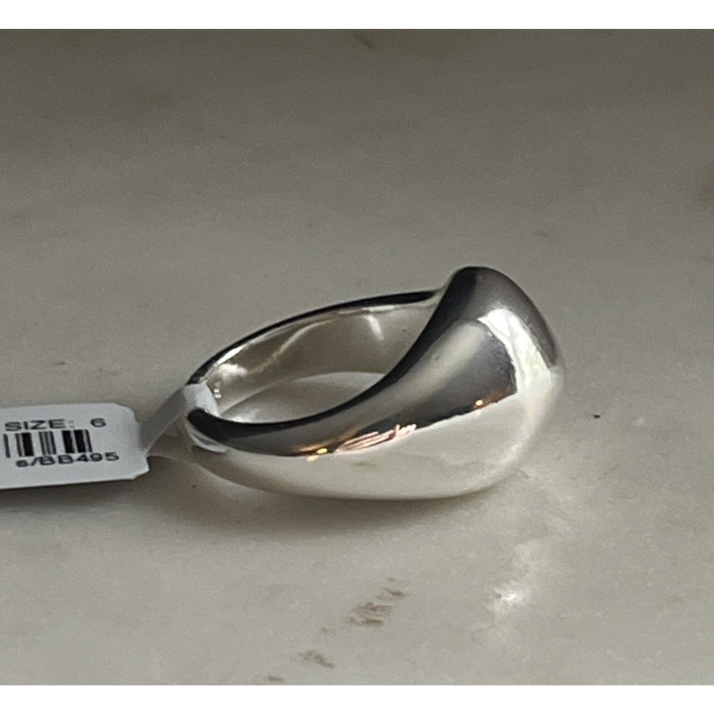 J Crew Sculptured Orb Ring Silver Mirror Tone Womens 6 Chunky Statement